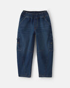 Girls Denim Barrel Jeans - Medium Wash, image 1 of 5 slides