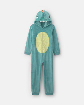 Boys Dinosaur Halloween Loose Fit 1-Piece Pyjama Costume - Green, 