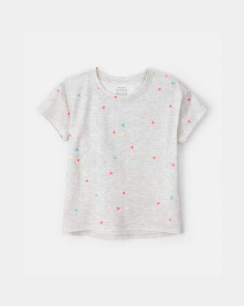 Filles - Haut &agrave; motif de c&oelig;urs - Gris, 