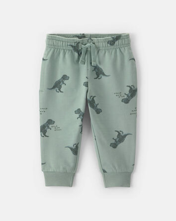 Baby Boy Dinosaur French Terry Jogger - Green, 