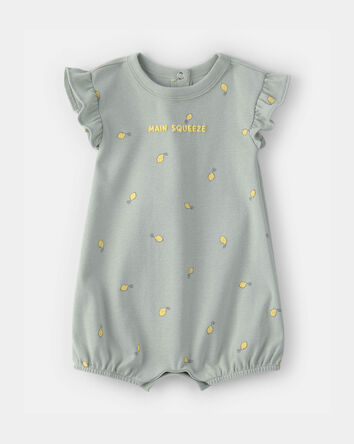 Baby Girl Tropical Short-Sleeve Romper - Green, 