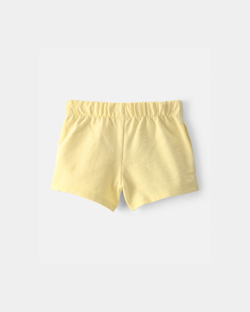Toddler Girl French Terry  Shorts - Yellow, image 2 of 4 slides