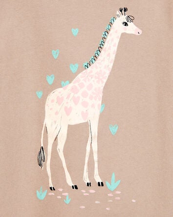 Kid Giraffe Cotton Blend Graphic Tee, 