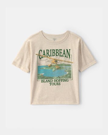Boys 'Caribbean Island' Graphic Tee - Cream, 