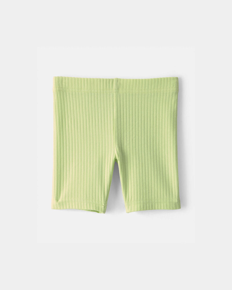 Toddler Girl Ribbed Bike Shorts - Green, image 2 of 4 slides