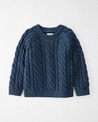 Toddler Organic Cotton Fair Isle Sweater in Dark Sea Blue, image 1 of 4 slides