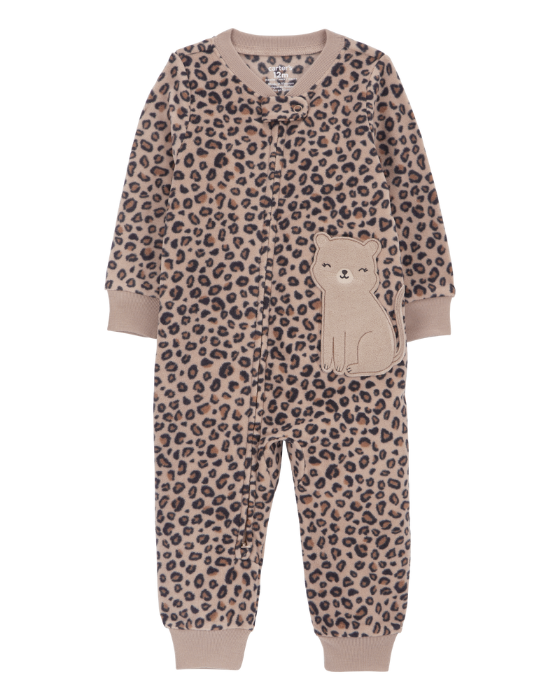 Baby 1-Piece Cheetah Print Fleece Footless Pyjamas
, image 1 of 4 slides