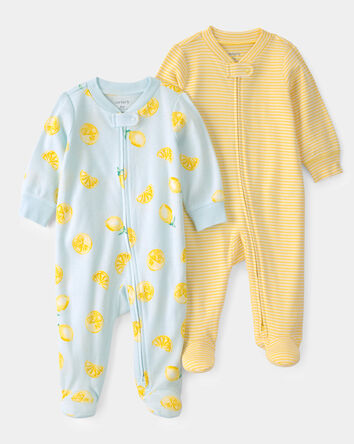 Baby Boy 2-Pack Lemon Sleeper - Yellow/Blue, 