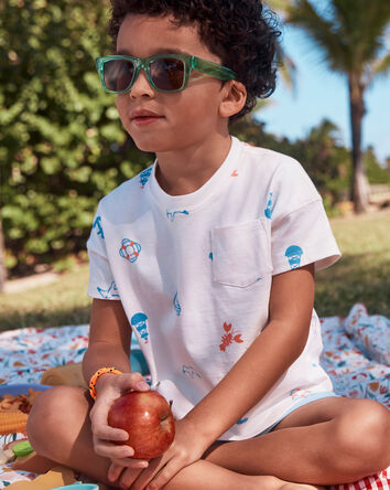 Toddler Boy Nautical Pocket Tee - White, 