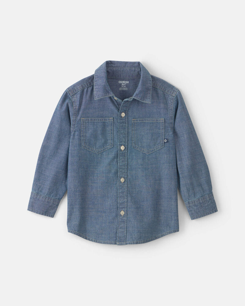 Tout-petit gar&ccedil;on - Chemise boutonn&eacute;e en chambray - Indigo, image 1 sur 2 diapositives