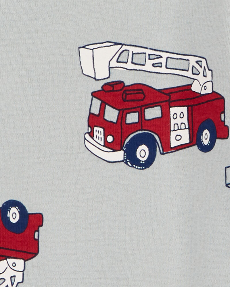 Bébé Emballage de 4 cache-couches à manches longues à motifs de camions d’incendie, image 4 sur 7 diapositives