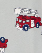 Bébé Emballage de 4 cache-couches à manches longues à motifs de camions d’incendie, image 4 sur 7 diapositives