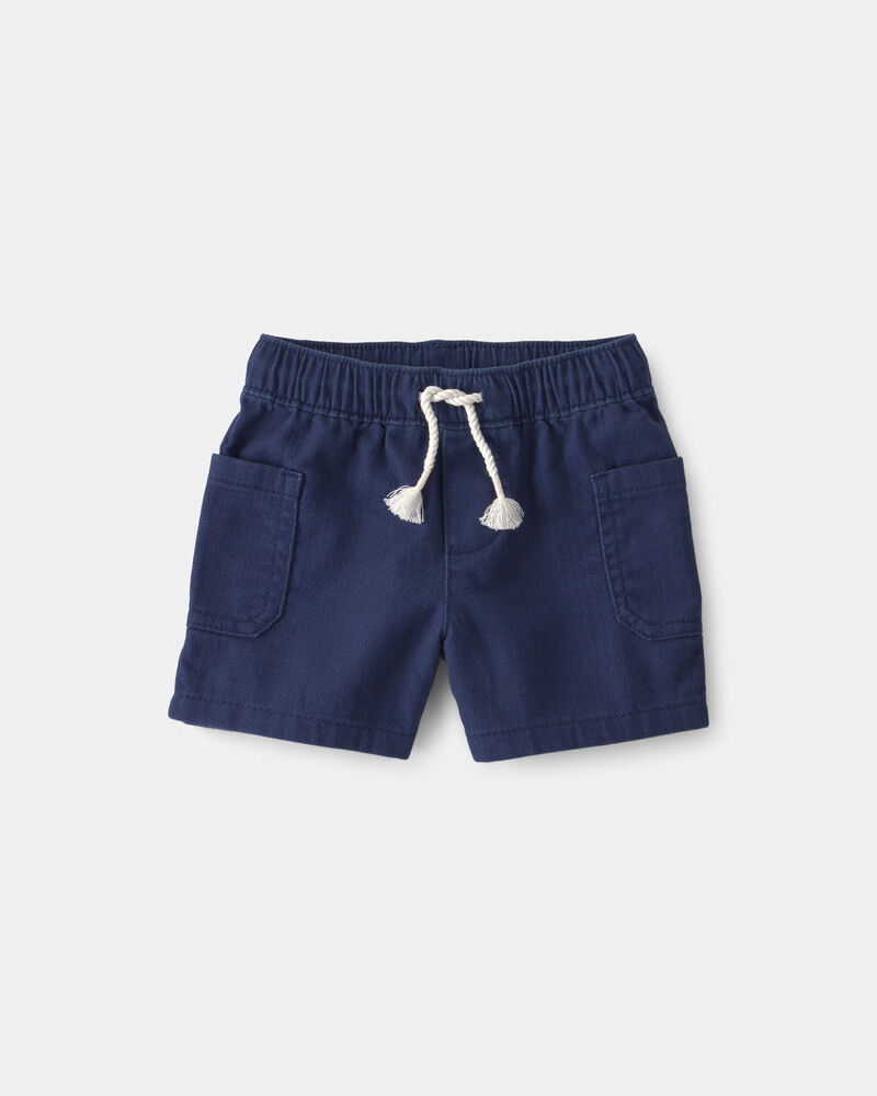 Baby Boy Twill Drawstring Shorts - Navy, image 1 of 5 slides