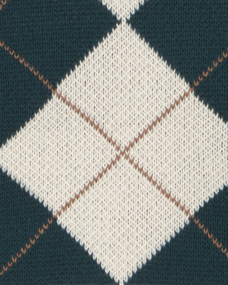Baby Boy 3-Piece Argyle Layering Set - Green/Cream, image 5 of 7 slides