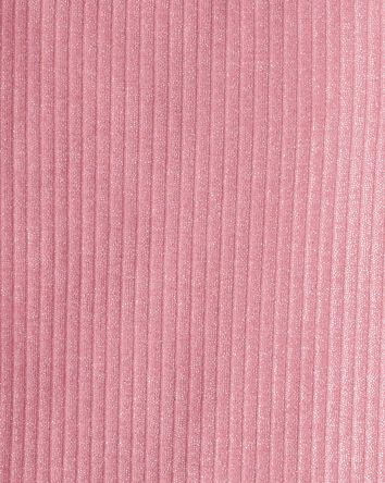 Toddler Girl Shimmer Rib Mock Neck Top - Pink, 