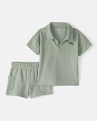 Toddler Boy 2-Piece Top & Short Set - Green, image 1 of 6 slides