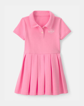 Toddler Girl Pleated Tennis Dress - Pink, 
