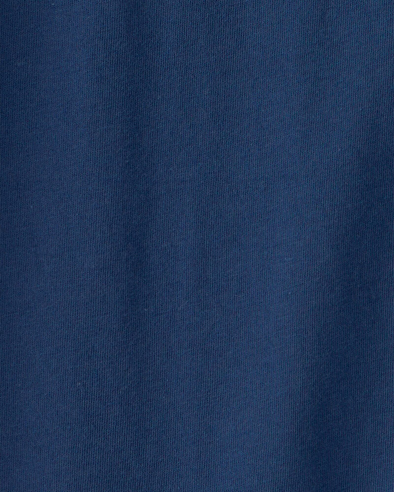 Kid Solid Henley T-Shirt - Blue, image 2 of 3 slides