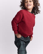 Tout-petit - Chandail à enfiler en tricot torsadé - Rouge, image 1 sur 6 diapositives