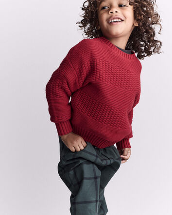 Toddler Cable-Knit Pullover Sweater - Red, 