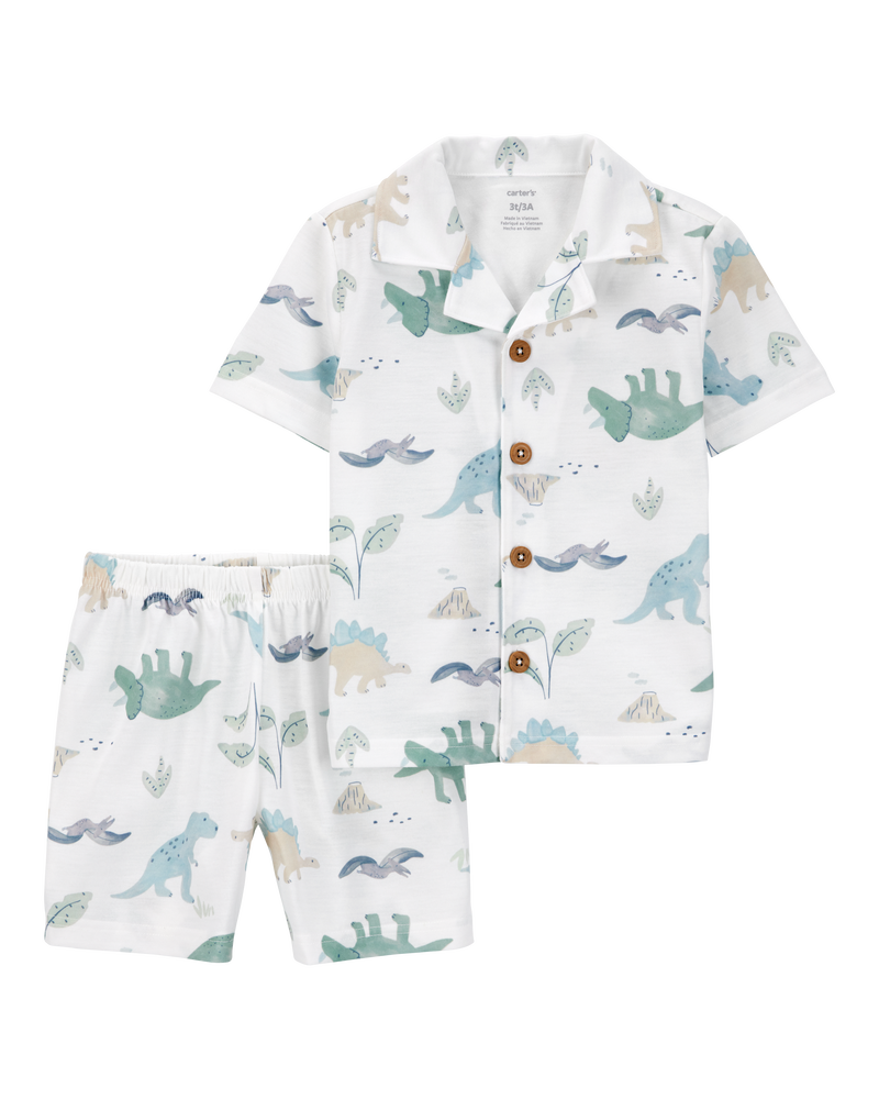Toddler Boy 2-Piece Dinosaur Coat-Style Loose Fit Pyjamas, image 1 of 3 slides