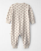 Baby Girl Organic Cotton French Terry Jumpsuit in Floral, image 2 of 5 slides