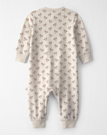 Baby Girl Organic Cotton French Terry Jumpsuit in Floral, 