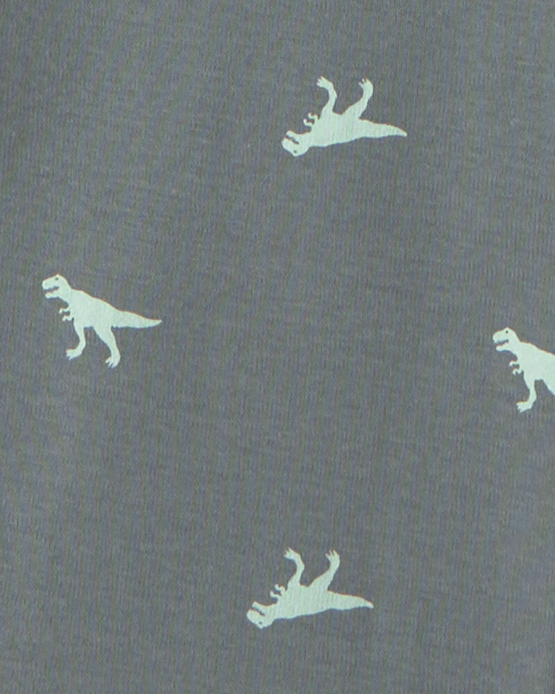 Gar&ccedil;ons - Ensemble de pyjama 4 pi&egrave;ces Dinosaure Ajust&eacute; 100 % coton - Vert/Gris, image 4 sur 4 diapositives