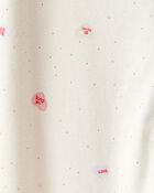 Baby Girl Valentine's Day Candy Heart 100% Cotton Snug Fit 2-Way Zip Sleeper - White, image 3 of 4 slides