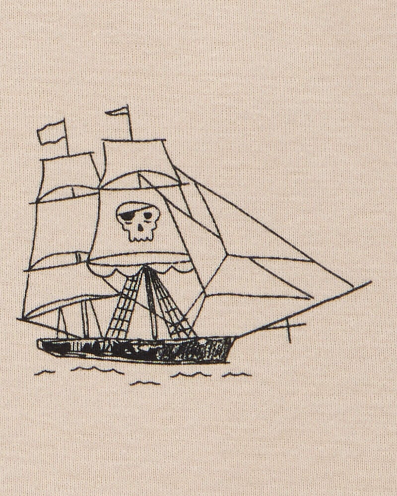 Toddler Pirate Print Snug Fit 4-Piece Pyjamas, image 2 of 4 slides