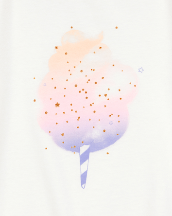 Kid Cotton Candy Short-Sleeve Graphic Tee - Ivory, 