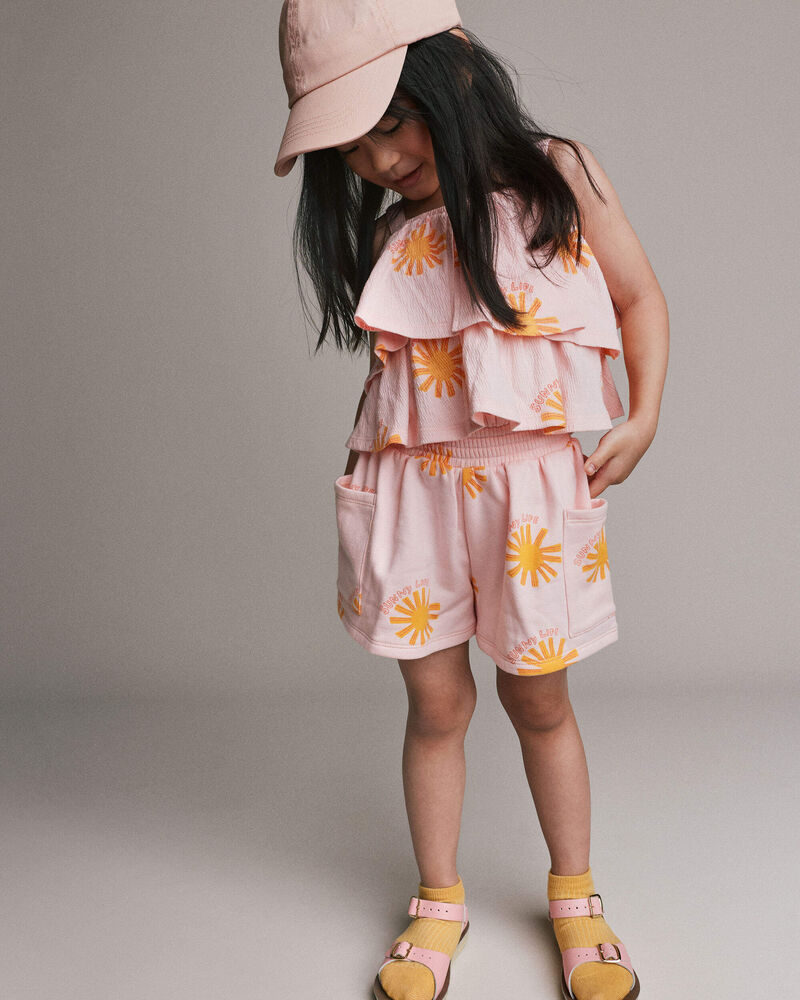 Tout-petit fille - Short ample avec poches &agrave; imprim&eacute; Rayon de soleil - Rose, image 4 sur 7 diapositives