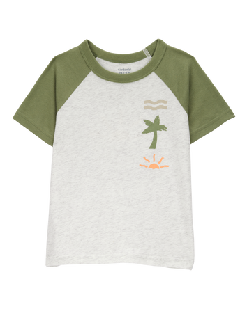 Toddler Tropical Woven Short-Sleeve Tee - Gray, 