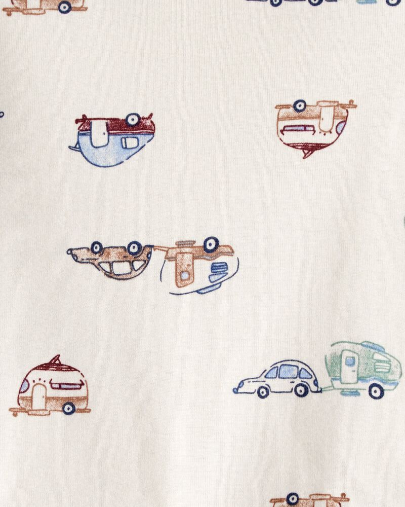 Baby Boy 2-Piece Car Overall Set - Cream, image 5 of 6 slides