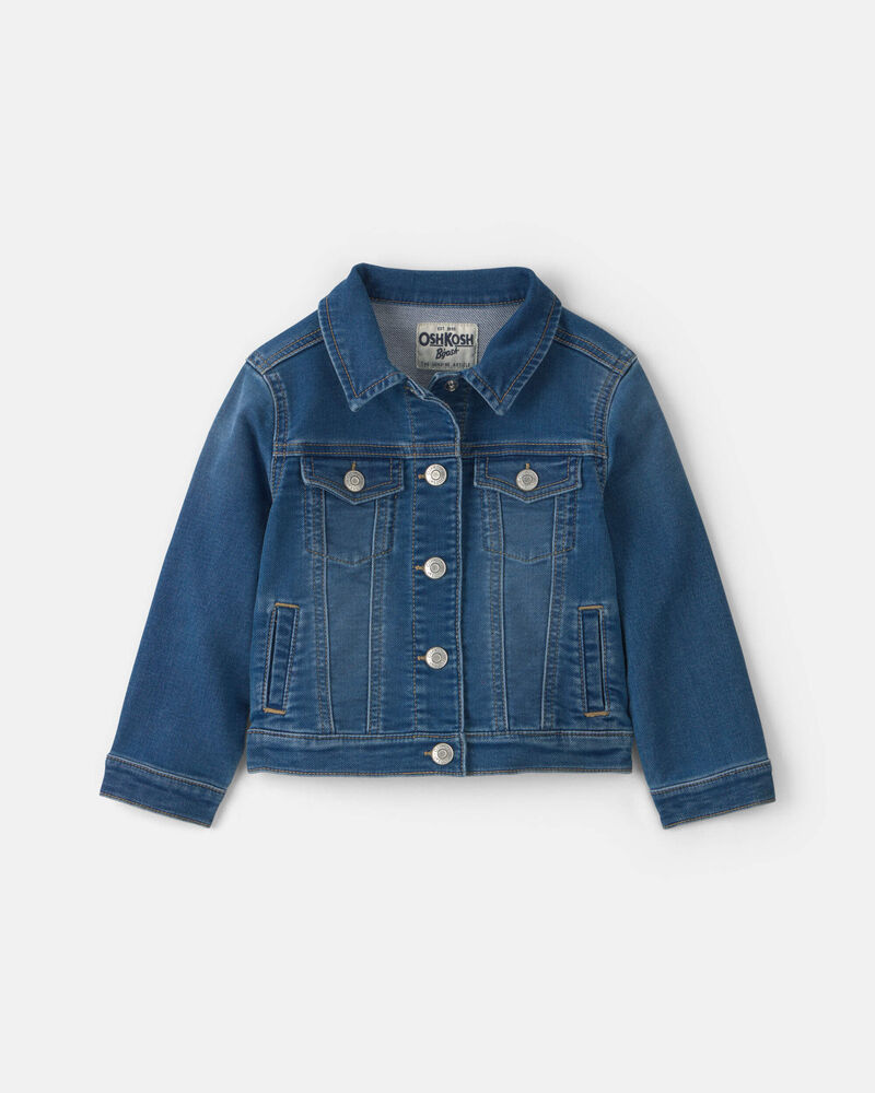 Toute-petit fille - Blouson en denim &agrave; appliqu&eacute; d&rsquo;ourson &ndash; D&eacute;lav&eacute; moyen, image 2 sur 5 diapositives