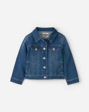 Toute-petit fille - Blouson en denim &agrave; appliqu&eacute; d&rsquo;ourson &ndash; D&eacute;lav&eacute; moyen, 