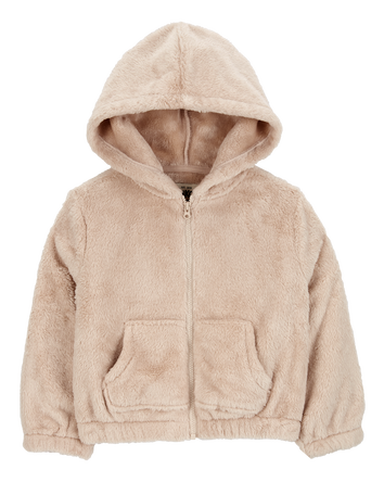 Toddler Velour Zip-Up Jacket - Brown, 
