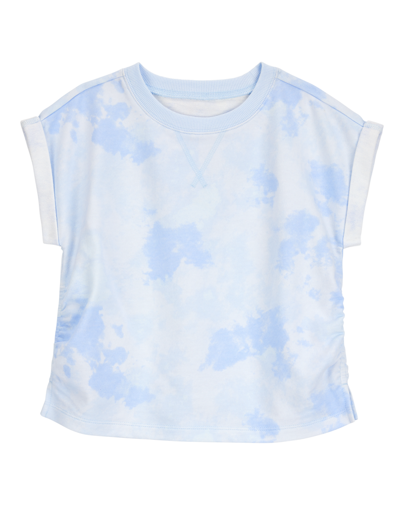 Kid Cloud Dye Cinched Tee - Blue, image 1 of 3 slides