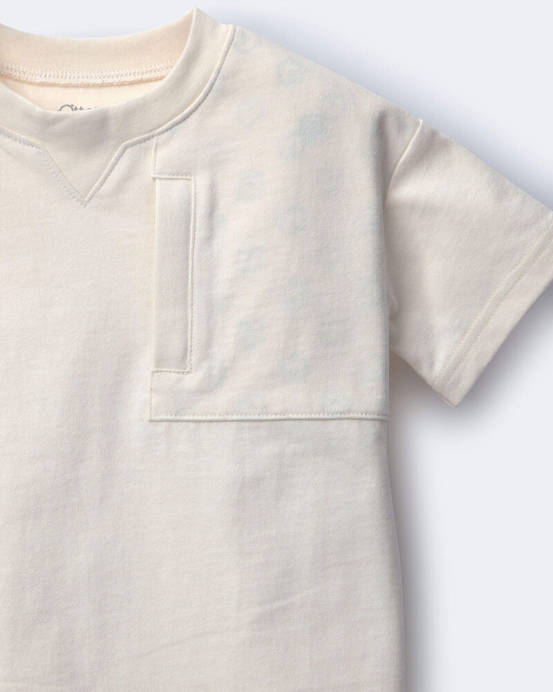 Toddler Boy Fueled By Snacks' Zipper Pocket Tee - Cream, image 2 of 2 slides