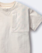 Toddler Boy Fueled By Snacks' Zipper Pocket Tee - Cream, image 2 of 2 slides