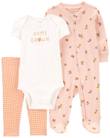 Baby "Home Grown" 3-Piece Sleeper Set, 