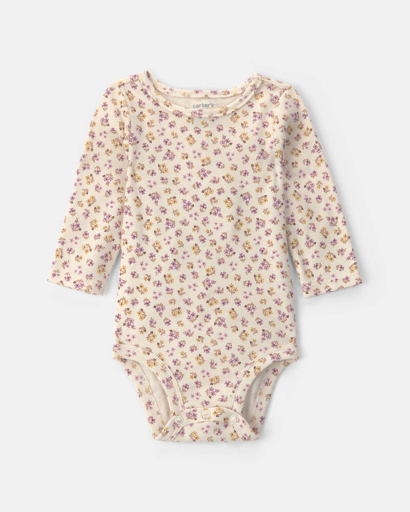 Baby Girl 2-Piece Fox Velvety Long-Sleeve Dress Set - Purple/Cream, image 3 of 6 slides