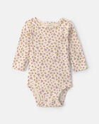 Baby Girl 2-Piece Fox Velvety Long-Sleeve Dress Set - Purple/Cream, image 3 of 6 slides