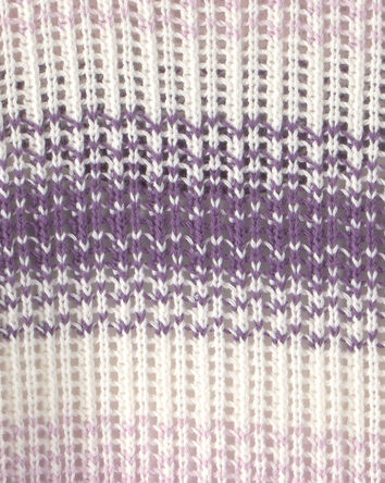 Girls Striped Sweater - Purple, 