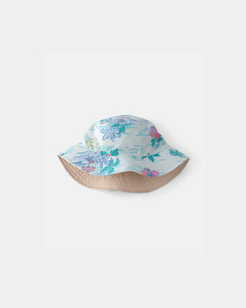Toddler Boy Tropical Print/Green Reversible Swim Hat , 