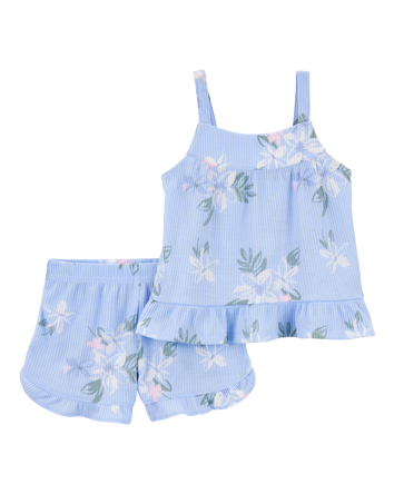 Toddler Girl 2-Piece Floral Loose Fit Pyjamas, 