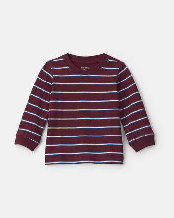 Toddler Boy Striped Long-Sleeve Top - Burgundy, 