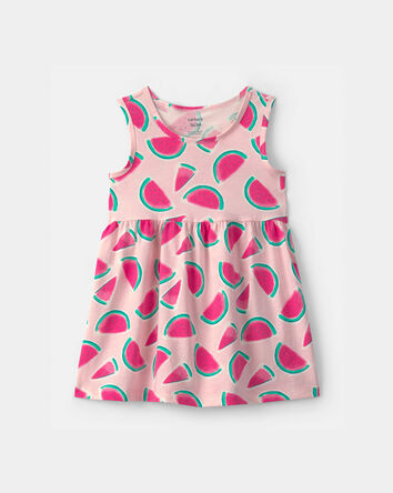 Tout-petit fille - Robe sans manches &agrave; motif melon d&rsquo;eau - Rose, 