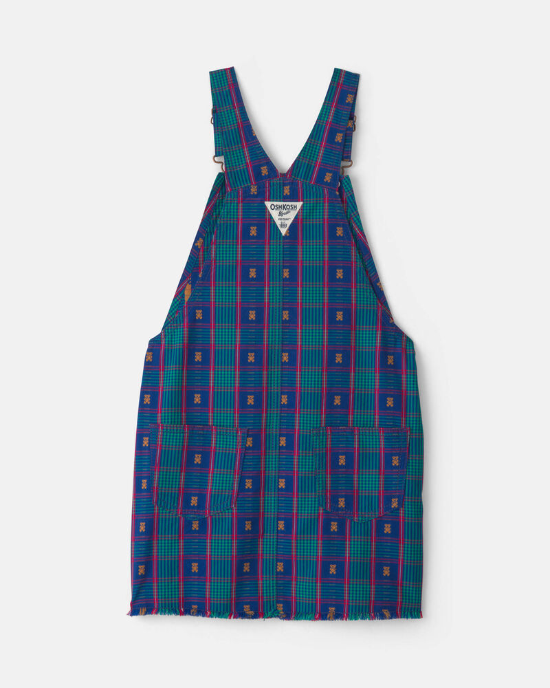 Girls Bear Plaid Skirtall - Navy Blue, image 2 of 4 slides