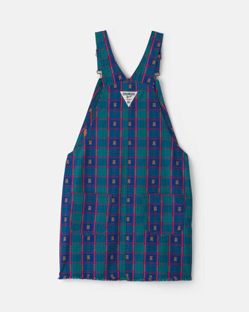 Girls Bear Plaid Skirtall - Navy Blue, 